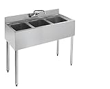 Stainless Steel Three Compartment Under Bar Sink 36