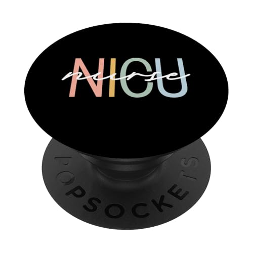 NICU Nurse ICU Neonatal Boho Rainbow Team Tiny Humans Retro PopSockets Adhesive…