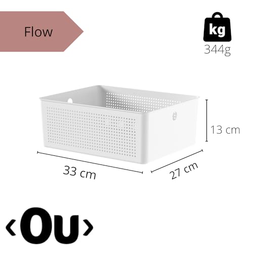 Ou Cesto Organizador Multiuso Branco Linha Flow
