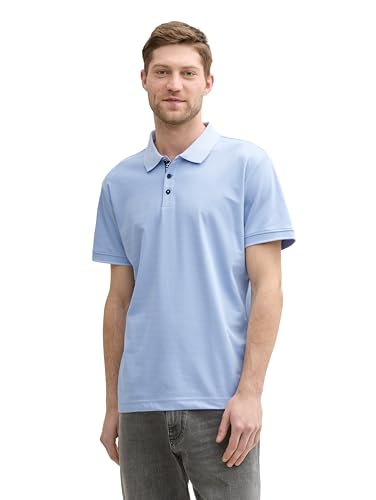 TOM TAILOR 1046745 Polo, 21068-Light Powder Blue, S Uomo