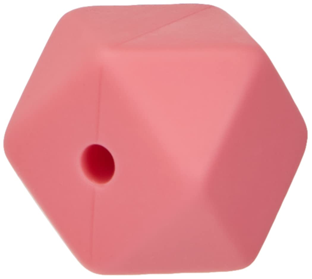 Rayher Silicone Beads Hexagon, 14mm ΓΈ, Rose Shades, 14mmΓΈ