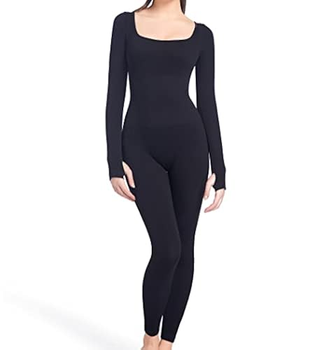 Jumpsuits for Women Tummy Control Long Sleeve Body Sculpting Full