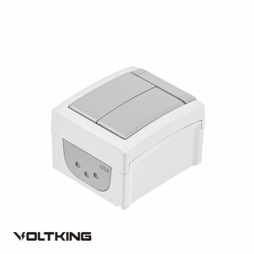Aufputz Serienschalter Feuchtraum IP54, Modell Pacific, grau – Bild 3