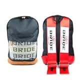 Bride JDM Racing Backpack Racing Harness Shoulder Straps Zipper Pockets w Padded Computer Compartment (Bride Logo red Straps)