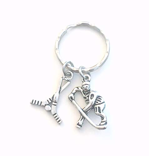 Ice Hockey Keychain, Gift for Coach or Player's Key Chain