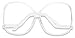 XL Oversize Plastic Square Swan Drop Temple Vintage Butterfly Eye Sun Glasses (Transparent, Clear)
