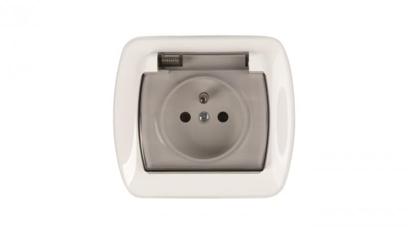 Kontakt-Simon AGZ1BE/11A Socket White Plastic IP44 250 V 92 mm 41.5 mm
