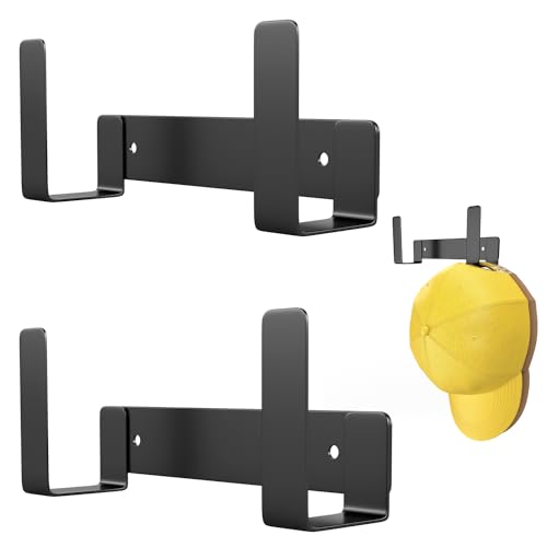 YEENOR Hat Rack Organizer for Wall - Strong Adhesive/Drilled Holder Storage for Baseball Caps - Hanger for Closet, Door, Bedroom