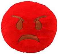 AA Plus Shop Emoji Face Icon Circle Shape Yellow Plush Pillows 32cm (Angry)