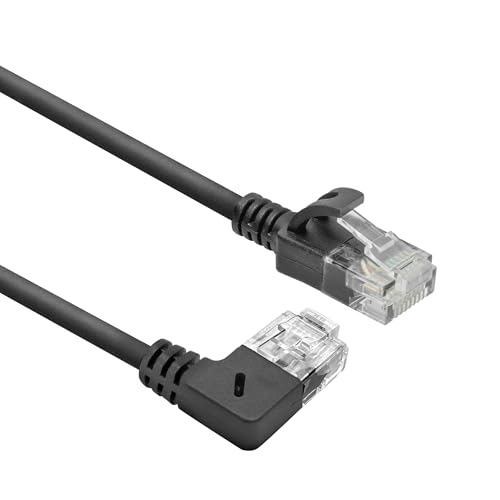 ACT Cavo di rete CAT6A ad angolo di 90° a destra, U/UTP LSZH LAN, sottile 3,6 mm, cavo Ethernet flessibile con connettore RJ45, per uso in data center, 1,5 m, a destra DC2951