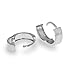 Ritastephens | Sterling Silver | Square | Edge | Shiny | Huggie Hoop | Earrings | 3.8x11 Mm