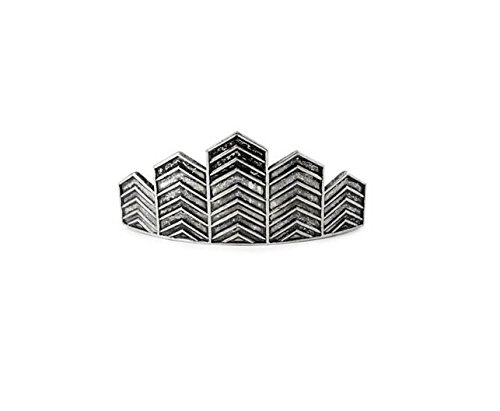 Kitsch Chevron Bun Pin, Silver, 0.1 Ounce