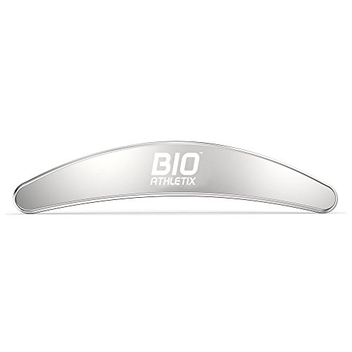 Bio-Athletix Anti-allergy Medical-Grade SS IASTM Boomerang Graston Tool - Relieve Sore Muscles, Break Down Scar Tissue, A.R.T., Supports Faster Recovery Times - Myofascial Trainer's Tools (Silver)