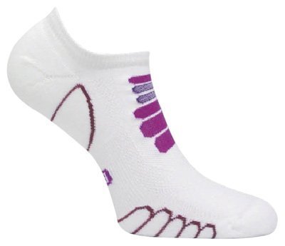 Eurosocks 6409 Silver DryStat Lightweight Ghost Socks, White/Purple, Medium