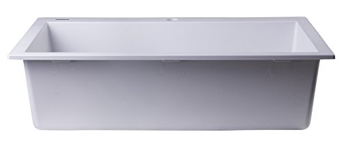 ALFI brand AB3020DI-W Drop-In Single Bowl Granite Composite Kitchen Sink, 30", White - Thumbnail 4