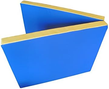 Gymnastics Training 2 x Folding Mat Exercise Tumbling 79" x 31" x 3" Robust Washable Indoor Mat (Yellow/Blue)