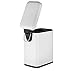 AMG and Enchante Accessories, Rectangular Waste Bin, 5L Garbage Trash Can with Step Foot Pedal, WB01W WHT, Glossy White