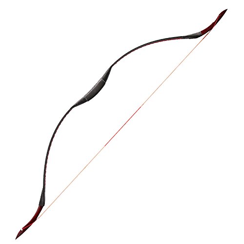 IRQ 55" Traditional Recurve Hunting Bows One Piece Longbow Mongolian Horsebow Right or Left Hand Black 20-55lbs (45)