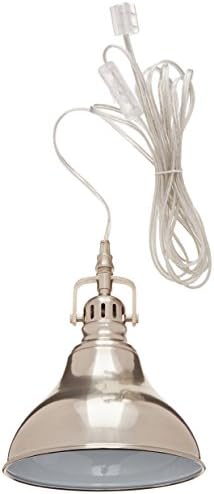 Globe Electric 65440 1T 1Light Steel Plugin Pendant
