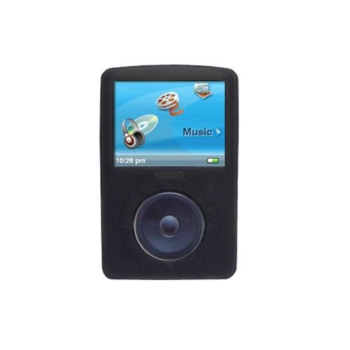 FastSun MP3 Player Case Skin, Sandisk Sansa Protective Skin, Soft Rubber Skin Cover Case for Sandisk Sansa Fuze MP3 Player SDMX14R (Black)
