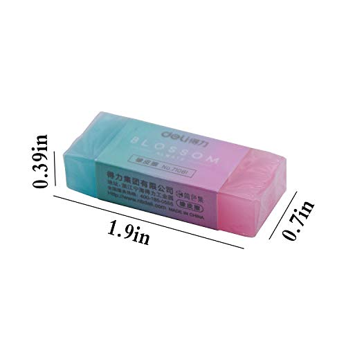 Iceyyyy 15 Pieces Flexible Rubber Erasers - Double Colored Pencil Erasers for School Classroom Office - Thumbnail 2