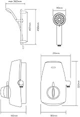 Aqualisa Aquastream Thermo Mixer Shower Adjustable Head White Chrome Low view 9
