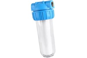 Clear Water Filter Housing, 10 Inch Water Filter Housing Leakproof 1 Inch Brass Port for Impurity Removal