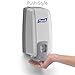 PURELL Advanced Hand Sanitizer NXT Starter Kit, 1 - 1000 mL Hand Sanitizer Gel Refill + 1- PURELL NXT SPACE SAVER Dove Grey Push-Style Sanitizer Dispenser – 2156-D1
