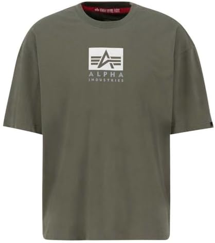 T-shirt com logótipo de cetim, oliva escuro, S para homens