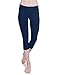 BALEAF Women's Yoga Capri Pants Workout Running Cropped Legging with Inner Pocket Non See Through Dark Blue Size M