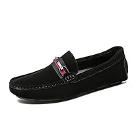 crystal004 Suede Leather Mens Loafers Luxury Brand Italianmen