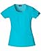 Cherokee Women's Workwear Scrubs Round Neck Top, Turquoise, 2X-Large