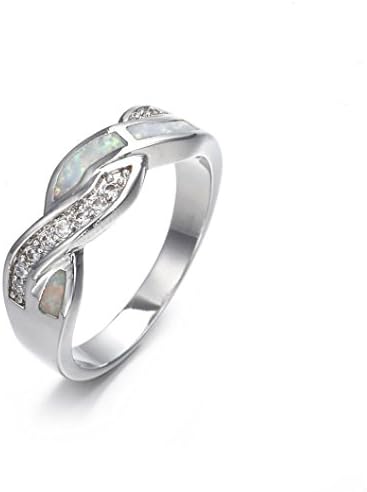 Clearance! Women Girls Band Rings Gemstone Opal Diamond Crystal Engagement Wedding Fashion Rings