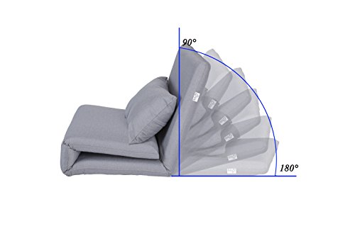 image for Loungie Relaxie Grey Linen Flipchair - 5-Position Adjustable Back | Sl