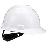 MSA 475358 V-Gard Slotted Hard Hat, Cap Style, with 4-point Fas-Trac III Suspension, Standard, White