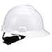 MSA 475358 V-Gard Slotted Hard Hat, Cap Style, with 4-point Fas-Trac III Suspension, Standard, White primary