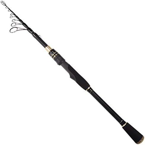 Zcx Telescopic Road Ya Fish Raft/Portable Long Shot Fish Carp/Carbon Straight Handle Gun Handle Fishing Rod - Black (Size : 2.13m Straight Shank)
