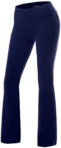 FITIBEST Women Bootcut Yoga Pants Stretchy Bootleg Pants High Waist Sports Trousers (L, Navy Blue)