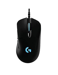Logitech G403 Hero 16K Gaming Mouse, Lightsync RGB, Lightweight 87G+10G Optional, Braided Cable, 16, 000 DPI, Rubber Side Grips
