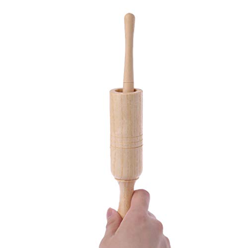 JAGENIE Wood Agogo Guiro Single Tone Block Drum Toy Percussion Beater Musical Instrument