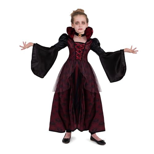 Spooktacular Creations Girl Vampire Costume, Halloween Kids Scary Vampire Queen Costume for Halloween Dress Up