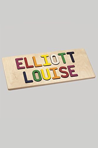 South Bend Woodworks Kids Personalized Wooden Puzzle, Two Names