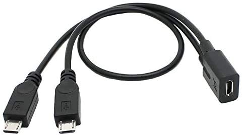 innov8 Micro USB 5Pin Female to Dual 2 x Micro Male Y Splitter Charging Extension Cable for Galaxy S5 i9600 S4 I9500 Note2 N7100 S3 I9300 S2 9100-0.3m