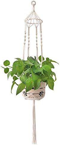 Moyeno Macrame Plant Hangers Indoor Wall Hanging Plant, Hanging Planters for Indoor Plants Holder Cotton Rope Home Bohemian Home Decor Plant Hanger with Hook, 41inch