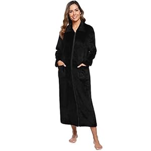 iClosam Dames badjas Zachte Fleece Kamerjas Badjas voor Dames Sjaal Handdoek Jurk Badjas Volledige Lengte met Rits