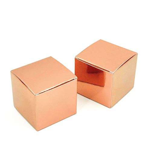 Rose Gold Wedding Bachelorette Party Favors Boxes Decorations Small Bridal Shower Party Candy Treat Gift Boxes Baby Shower Birthday Party Favors Boxes Supplies, 50Ct