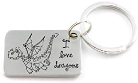 I Love Dragons Keychain - Cute Whimsical Gift
