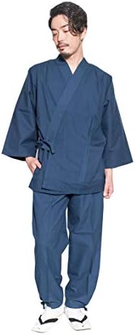 作務衣 メンズ 通年 さむえ 久留米織 40番手双糸 綿 おしゃれ 日本製 全5色 男性用