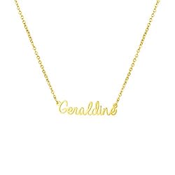 Women Jewelry Name Necklace Big Initial Gold Plated