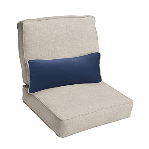 Sorra Home Pillow, 23.5 x 23 x 5 Cushion Set (12 x 24 Lumbar), Cast Silver/Canv…